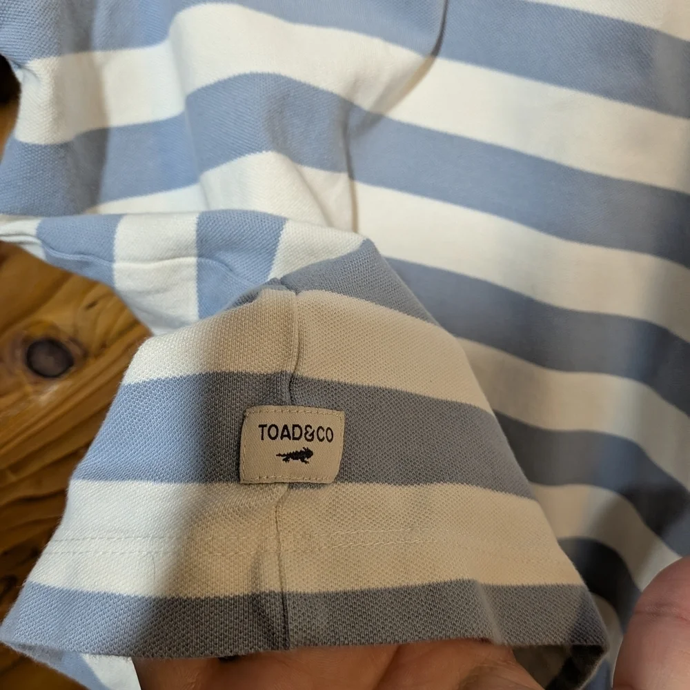 Toad&Co Sky Blue and White Striped Tee Size XS